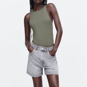 high neck halter bodysuit